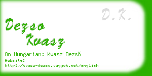 dezso kvasz business card